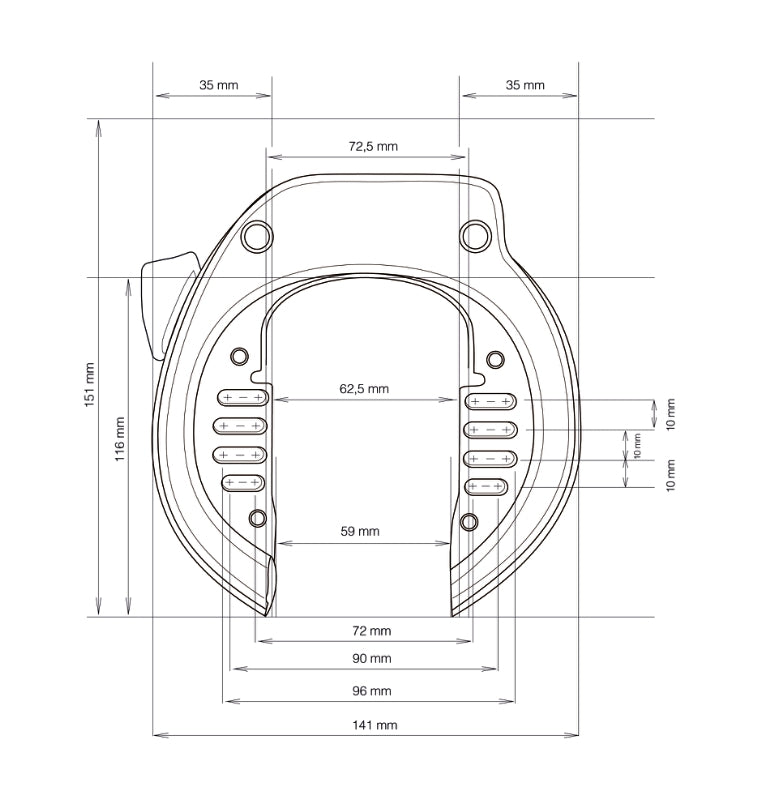 Ringlås fra YWS - bred model. Plug-in - Forsikringsgodkendt